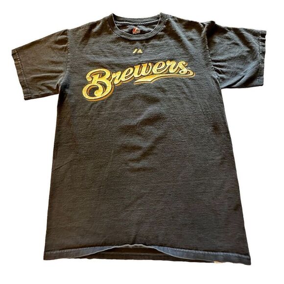 Lot Of 2-MLB Brewers Braun 8 Majestic Blue Yellow Size Small Men? Boys? See Desc - Picture 5 of 15